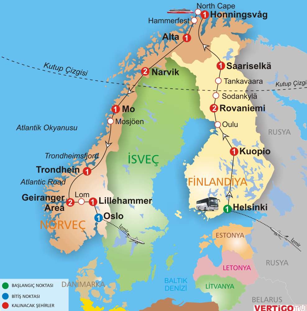 LAPLAND TURU-ROVAİNEMİ (3) KUZEY IŞIKLARI-Northern Lights-UÇAK ile 4 gün